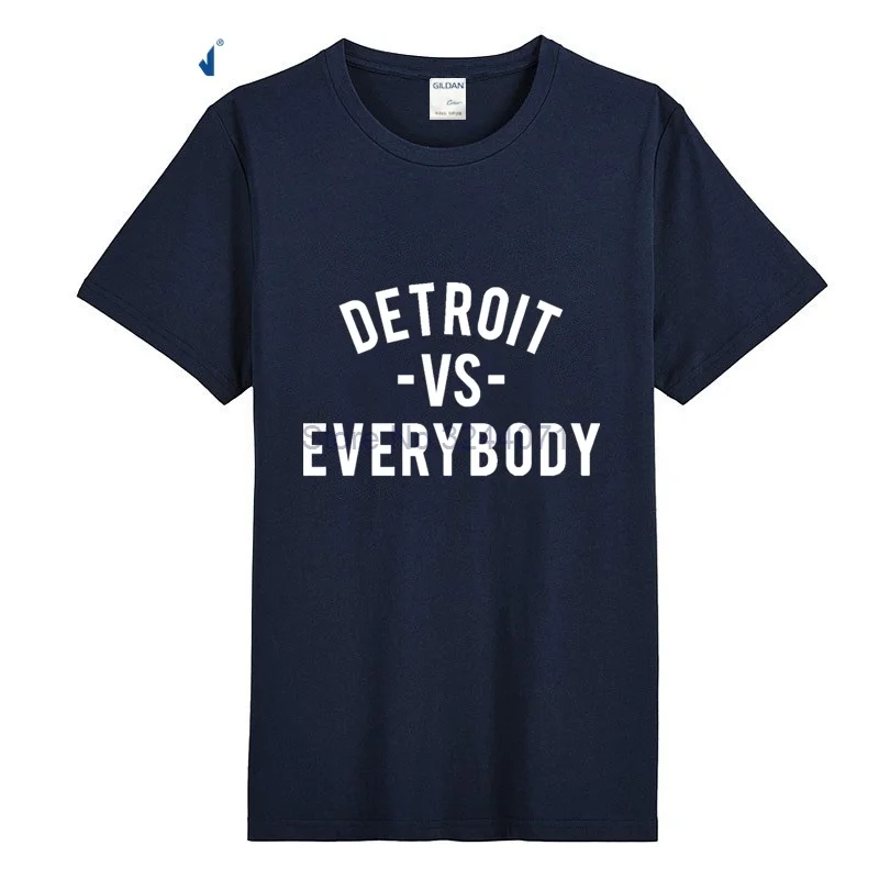 Detroit Vs Everybody Graphic Shirt 9 цветов Le футболка простая хлопковая Мужская Специальный