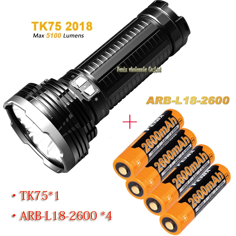 Новинка 2014 года. Светодиодный фонарь Fenix TK75 + Аккумуляторы ARB L18 2600 * 4|fenix tk75|led torchled