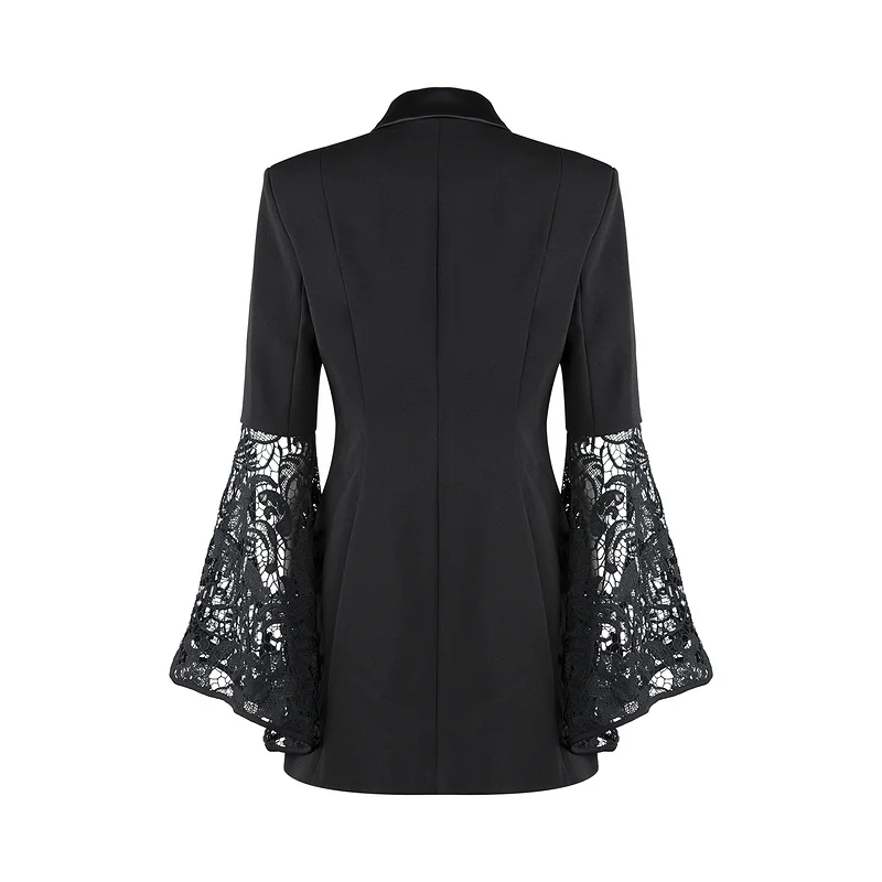 Женское кружевное платье с V образным вырезом длинным рукавом|Женские платья| |