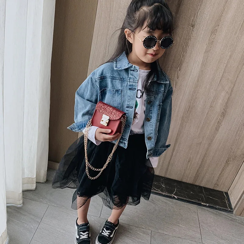 Детская сумка через плечо с блестками; милая сумка принцессы из искусственной кожи на плечо для девочек; модные блестящие детские сумки; сумка-мессенджер