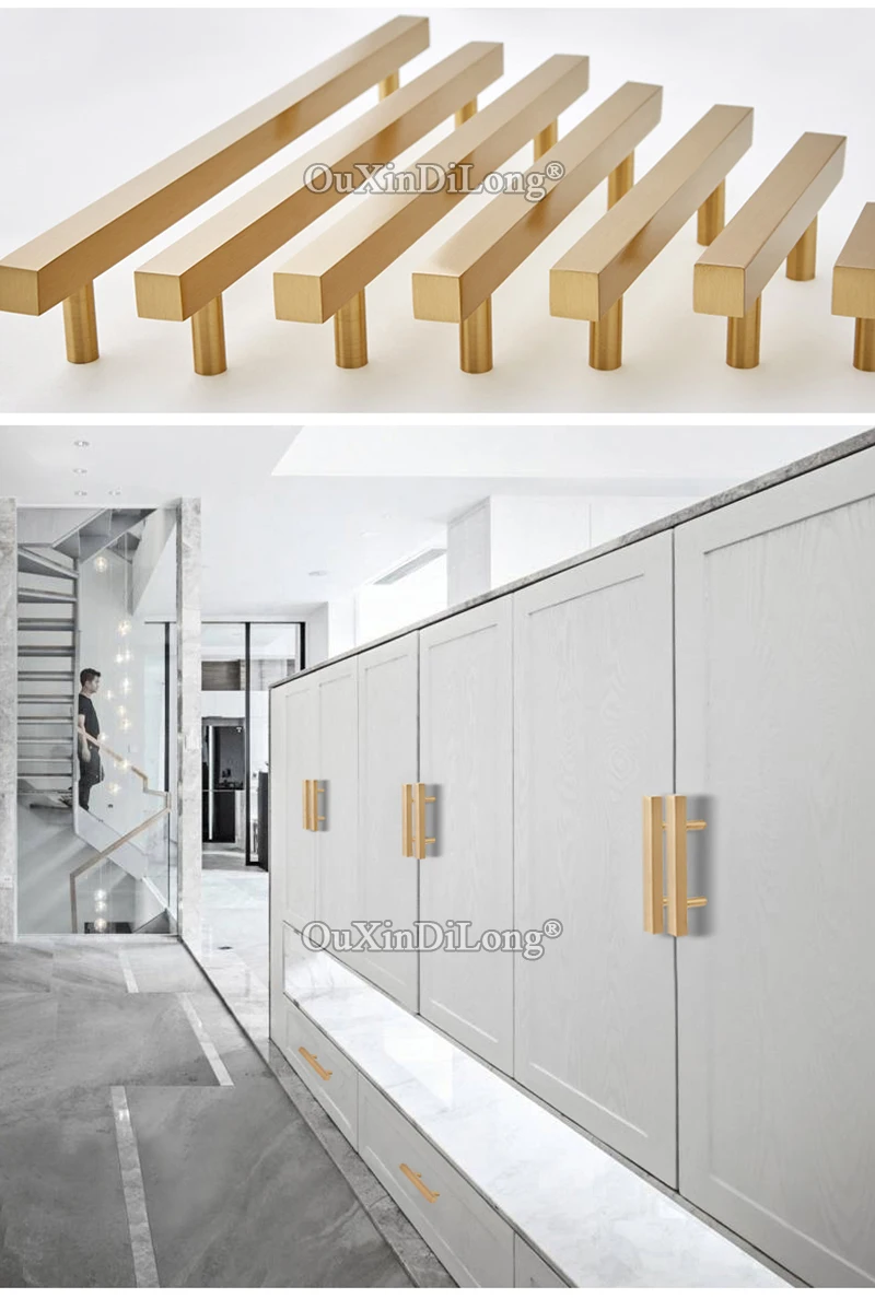 Top Quality 2PCS European Solid Brass Kitchen Cabinet Door Handles Cupboard Wardrobe Drawer TV Pulls and Knobs | Обустройство дома