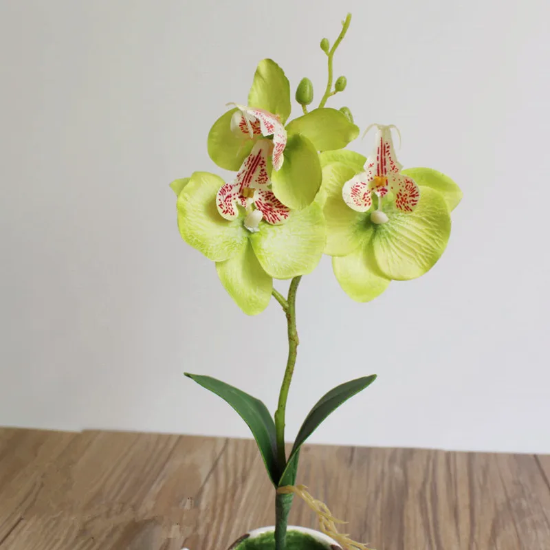 

1Pc Artificial Flowers Mini 3 Head Butterfly Orchid Fashion Silk Houseplant Wedding Party Decoration Fake Flowers Home Decor