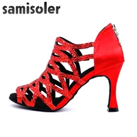 samisoler new glitter cut outs women latin dance shoes tango jazz dance shoes salsa ballroom fashion shoes dance 5cm 10cm