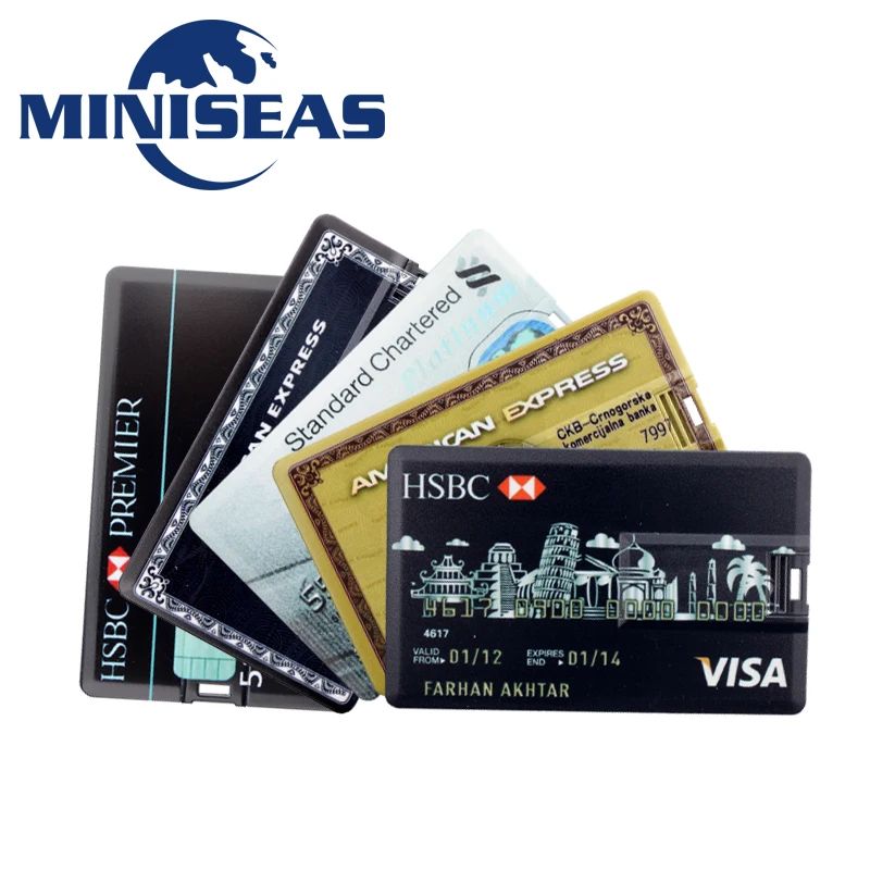 Miniseas Usb флеш-накопитель модель кредитной карты 4 ГБ 8 16 32 флешка карта памяти |