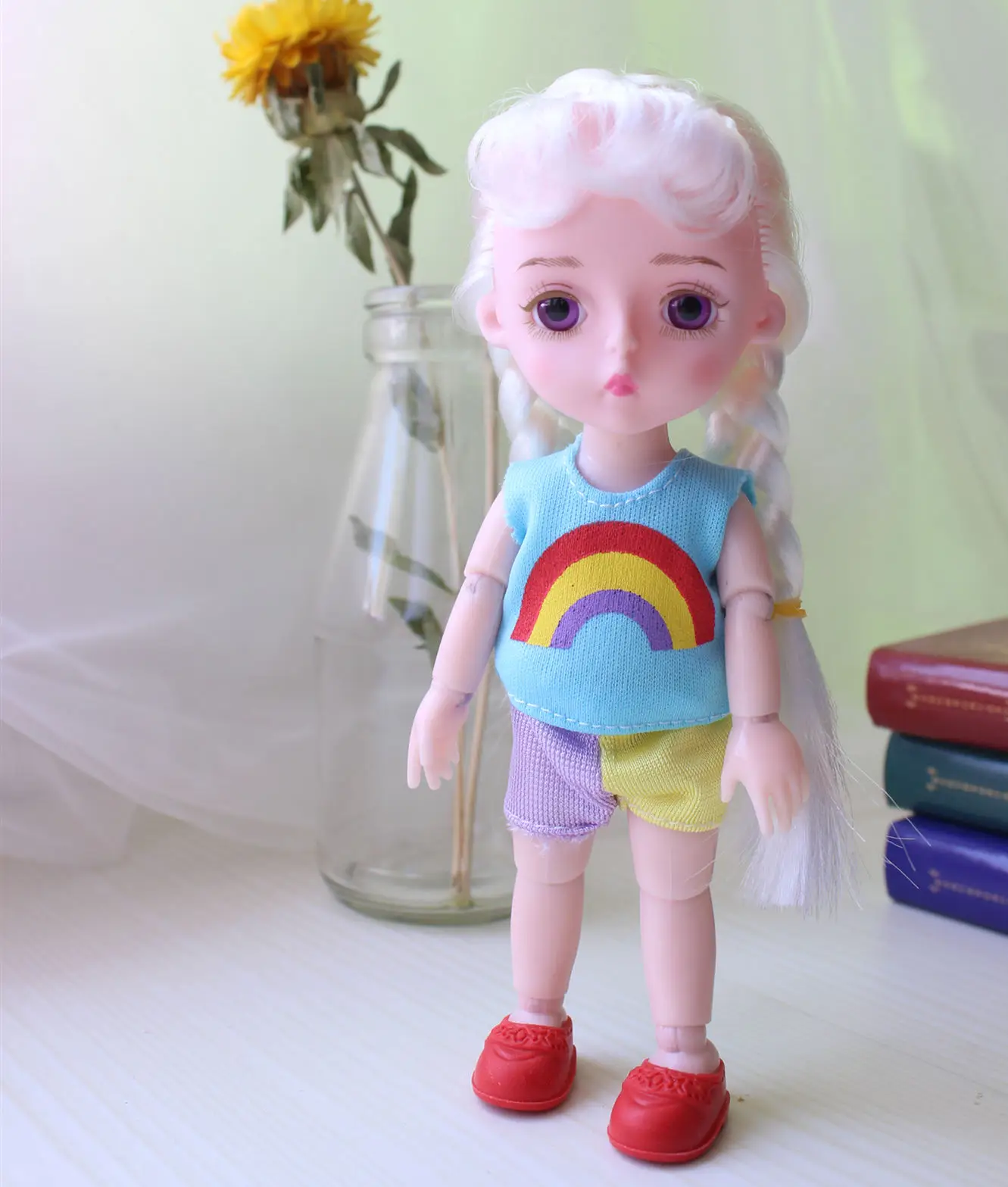 Random-white3 1/12 BJD кукла 15 см золотые волосы девушки куклы 14 суставов тела Обнаженная Bjd кукла случайный один набор одежды одна пара обуви детские игрушки для девочки - Цвет: Random-white3