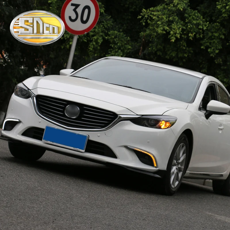 Для Mazda 6 дневной ходовой светильник светодиодный DRL противотуманный светильник дальнего света s желтый указатель поворота