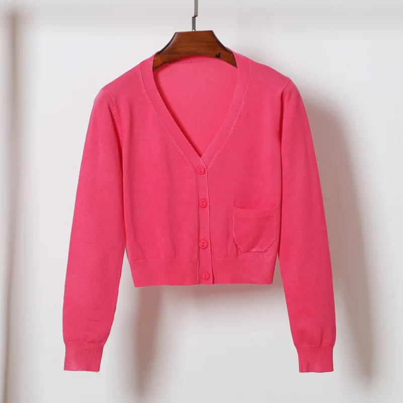 Watermelon Red SPARSHINE, женский кардиган, свитера, вязанный, длинный рукав, женский кардиган, женский, Pull Femme, Gilet Femme Manche Longue, короткий кардиган - Цвет: Watermelon Red