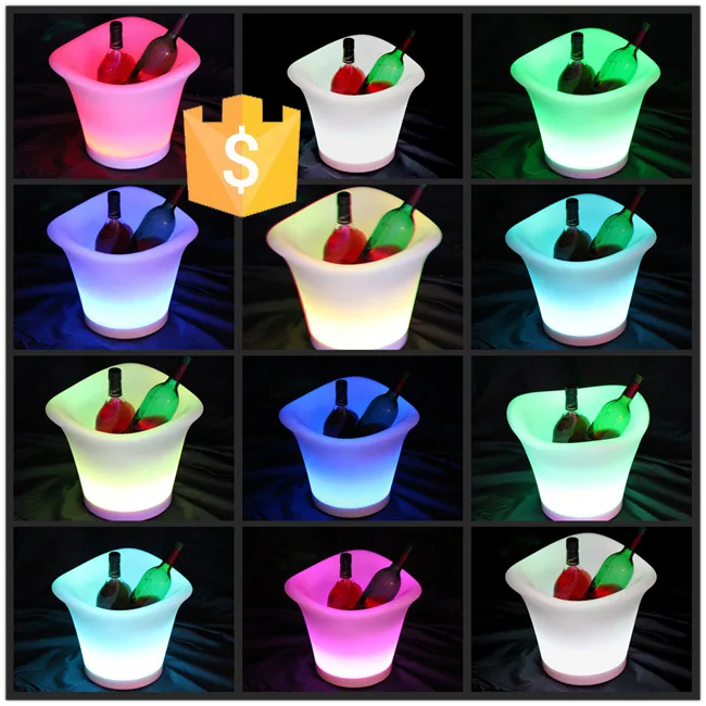 2017 г. высокопрочный бестселлер ведро для льда с RGB светодиодами пластиковое