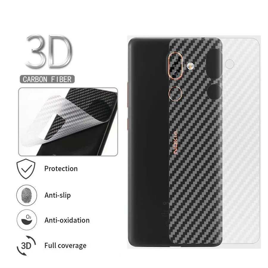 3D полное покрытие углеродного волокна мягкая задняя пленка для Nokia 6 7 8 Sirocco X5 X6 5 1