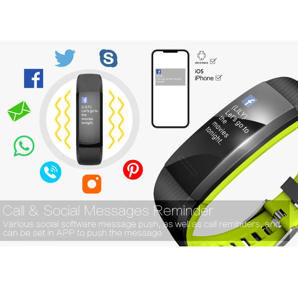 Beautyss S805 смарт-браслет IP68 спортивные Смарт-часы счетчик шагов монитор сна