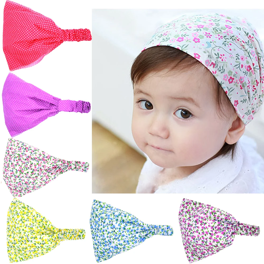 Floral scarf hair band Baby Elastic Cloth Headband lovely Turban accessories headbands for children baby girls | Детская одежда и