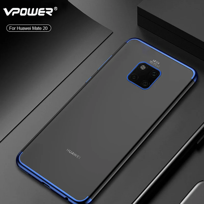 Чехол для Huawei Mate 20 mate pro Vpower окрашенная рамка кристально прозрачный мягкий чехол