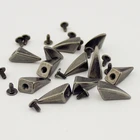 Штифты в стиле панк-рок, 10 шт., 10х20 мм, черные штифты для рукоделия, заклепки, рожковый Акулий плавник, отвертка, шипы, украшение, металлические пули, тахоэлы, para ropa