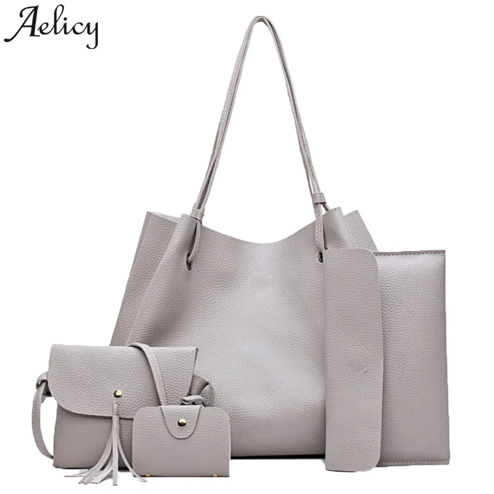 Aelicy женская сумка на плечо четыре комплекта кожаная + клатч для карт bolsa feminina
