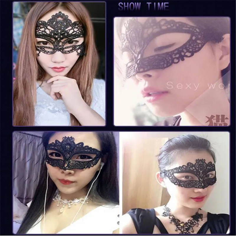 Лидер продаж! 1 шт. женская черная сексуальная кружевная маска для вечеринки