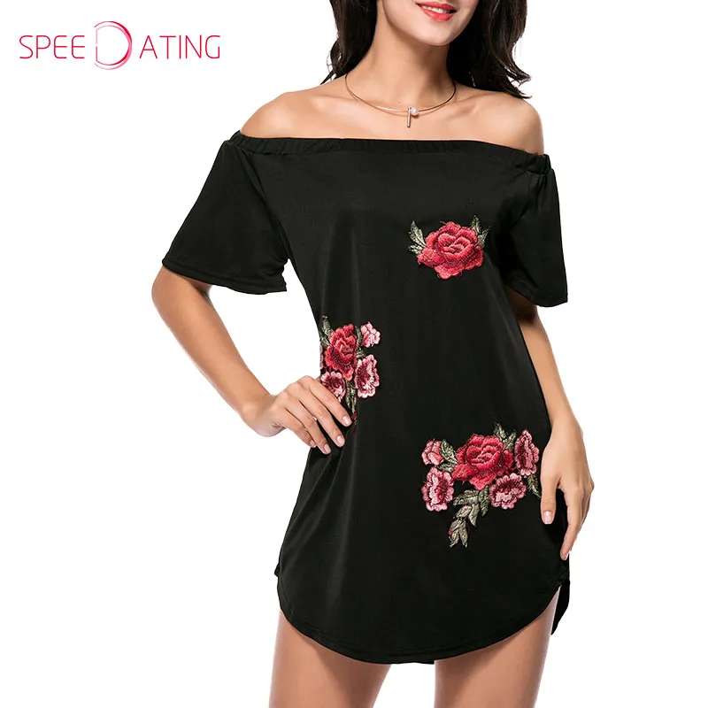 Красивые с открытыми плечами изогнутые подол цветочный патч Цельнокройное