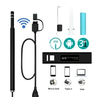 3in1 5 5mm wifi ear spoon endoscope waterproof camera for iphone android phone otoscopes endoscopy six languages 720p camera