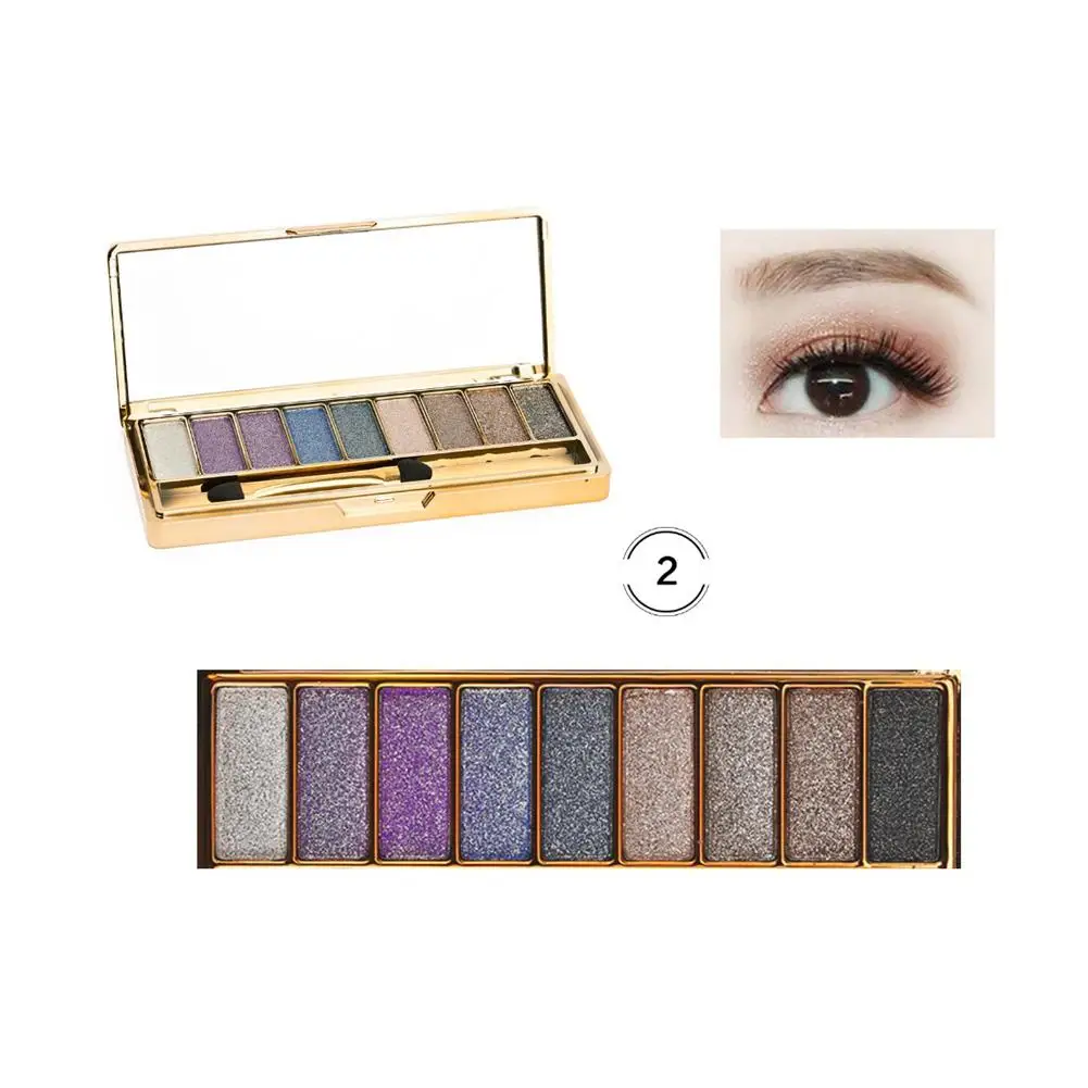 9 цветов алмазные золотые тени для век стойкая палитра мерцающие дымчатый макияж