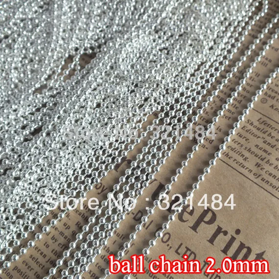 silver plated ball link chain 2mm ball chains findings 100m in bulk accessories for jewelry making supplies