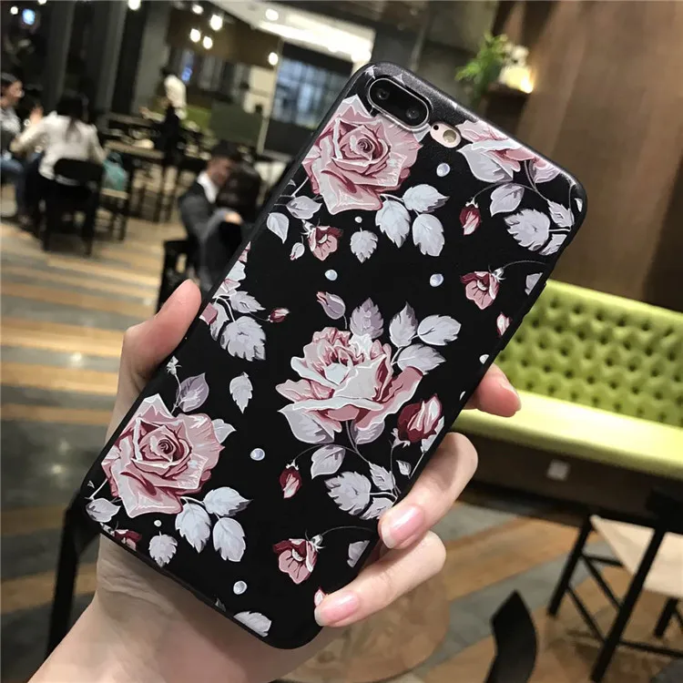 Розовый белый цветок розы силиконовый чехол для всего тела для iPhone 8 7 6 6s 5 5S чехол мягкий чехол для телефона s задняя крышка для 7 6 plus Capa Coque