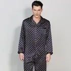 Пижама мужская из натурального шелка, пижама с длинным рукавом и брюки, комплект на все сезоны, пижама из шелка тутового шелкопряда, 100%
