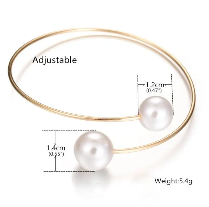 Женский браслет на запястье Простой Двойной Искусственный Жемчужный шар с