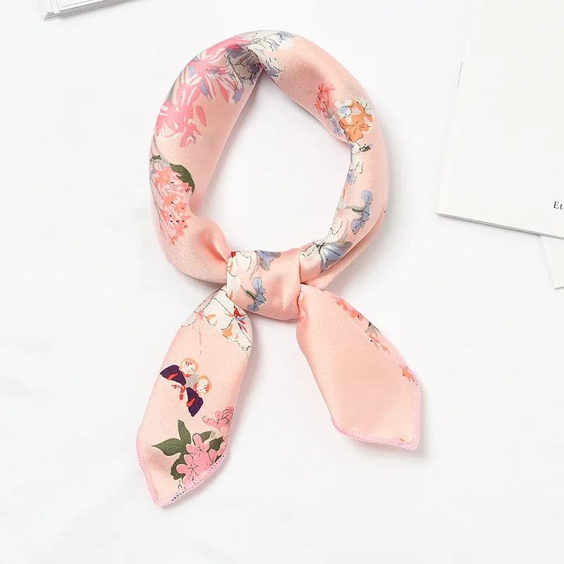 Украшает модные 50*50 см с леопардовым принтом scarfsilk волос шарфы упругой квадратный детские трусы для девочки, шарф, шарфы, сатин Сумочка шарф тощий - Цвет: S-8(5)