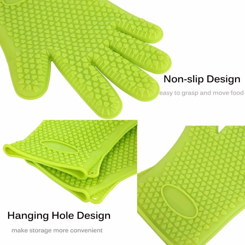 2017 барбекю перчатка для готовки на гриле Прихватки перчатки Пособия по кулинарии