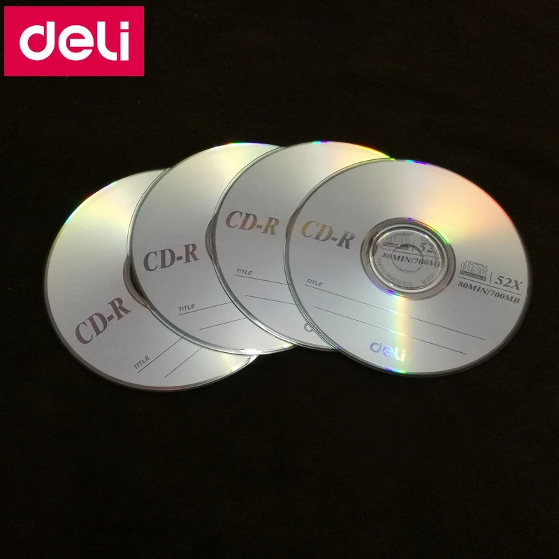 4PCS/LOT Deli 3725 CD-R Blank Discs Recordable Compact Disc 700MB/80min/52x CD-R BLANK Discs