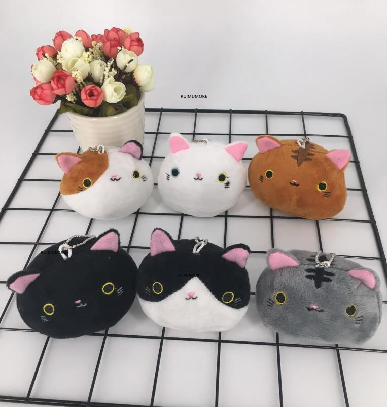 1piece random color Милый 6 цветов, кот, животное, игрушка, плюшевая кукла, чучела, брелок, кошка, плюшевая игрушка, кукла - Цвет: 1piece random color