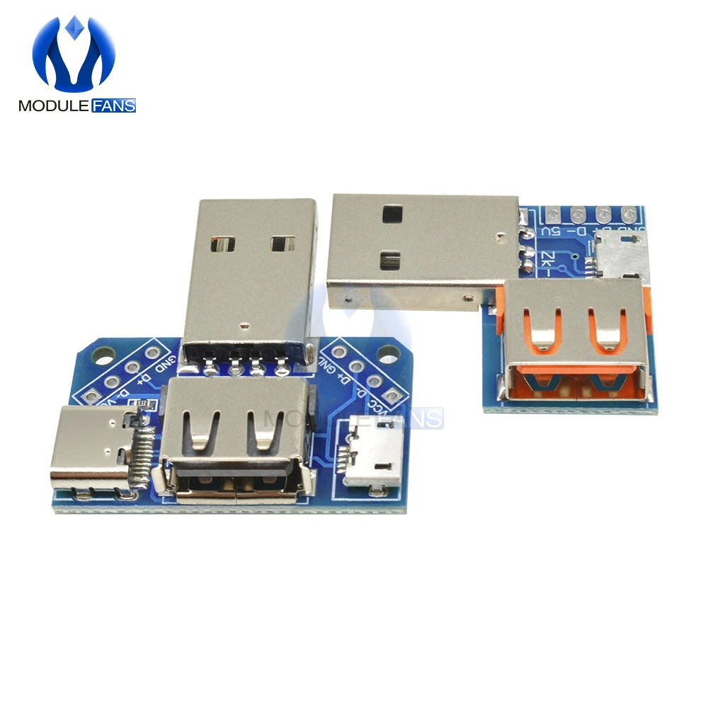 2,54 мм 2,54 мм USB конвертер Стандартный USB мама-папа к Micro usb тип-c к 4P Клеммная плата адаптера Diy электронная