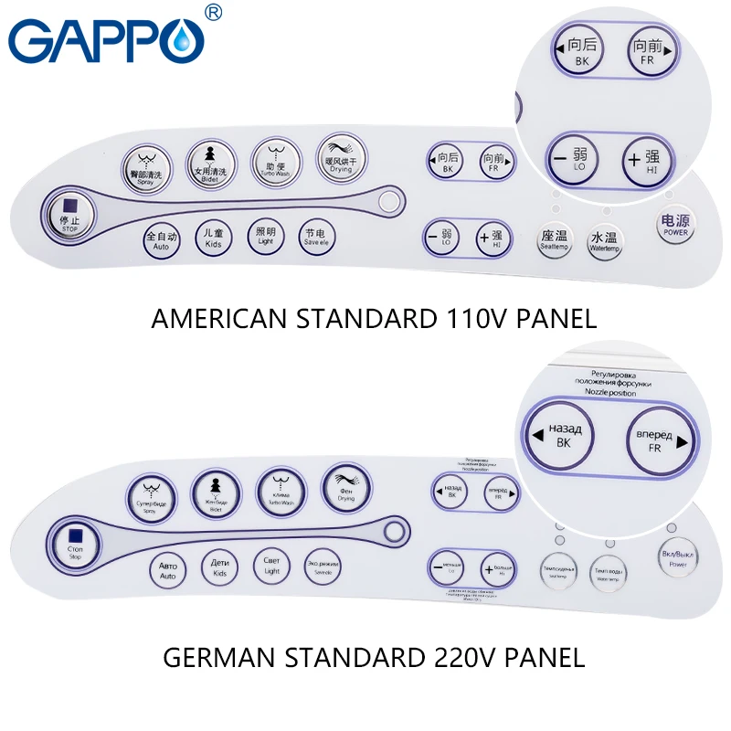 GAPPO сиденье для унитаза умное биде теплое чистое сухое покрытие удлиненное