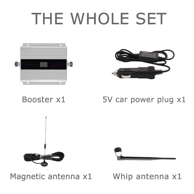 

LTE 4G Repeater GSM Cellular Signal Booster 1800MHZ Car Cell Phone 4G Amplifier LCD Display With Whip Antenna For Vehicle Use -