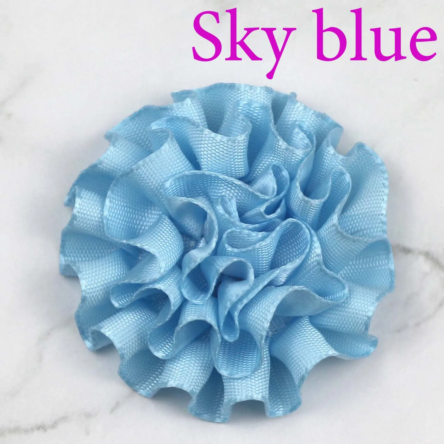 sky blue 10-100 шт " атласная лента цветы пиона Аппликации/ремесло/Свадебные украшения DIY для пошива швейных изделий принадлежности DIY повязка на голову 5x5 см - Цвет: sky blue