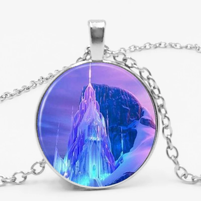 Новая подвеска с Анной подвеской Ge Elsa, ожерелье с изображением героев мультфильмов для девочек, ожерелье с драгоценными камнями, подарок для девочек, цепочка с мультяшным свитером