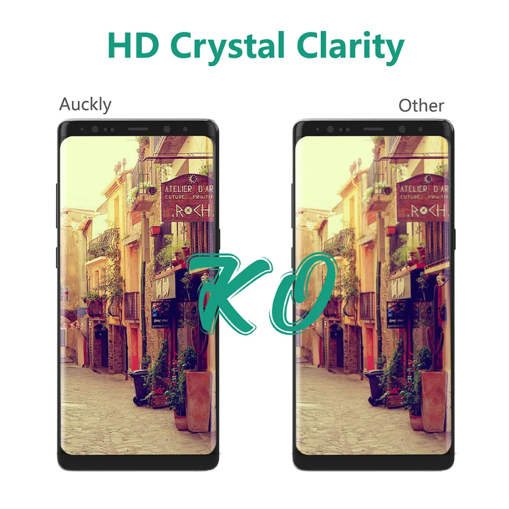 auckly For Samsung note 8 Screen Protector Full Coverage Curved Tempered Glass Film for | Мобильные телефоны и аксессуары