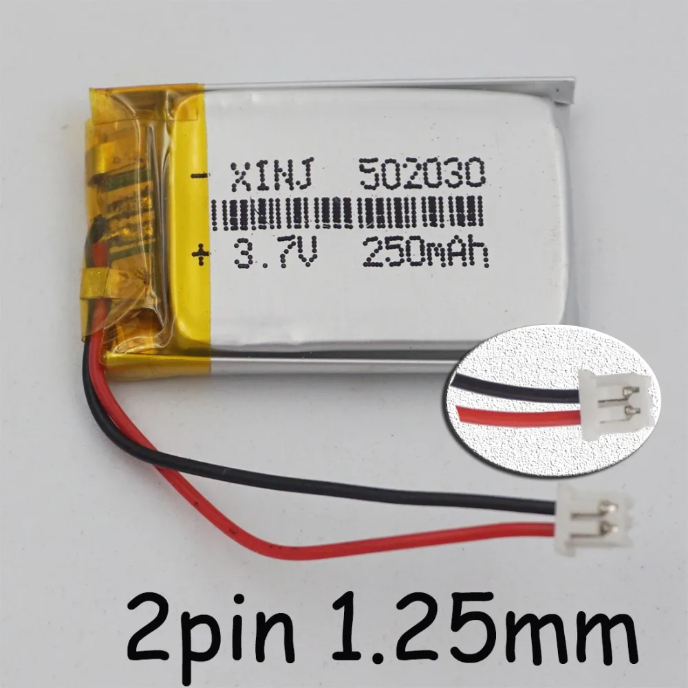 XINJ 3 7 V 250 mAh литий Po полимерная батарея 502030 2pin JST 1 25 мм разъем для gps Sat Nav автомобиля