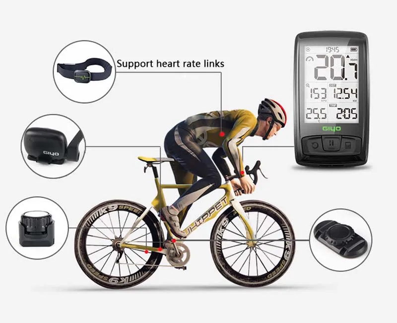 Wireless Bluetooth4.0 Bicycle Computer Mount Holder Speedometer Speed/Cadence Sensor Waterproof Cycling Bike | Спорт и развлечения