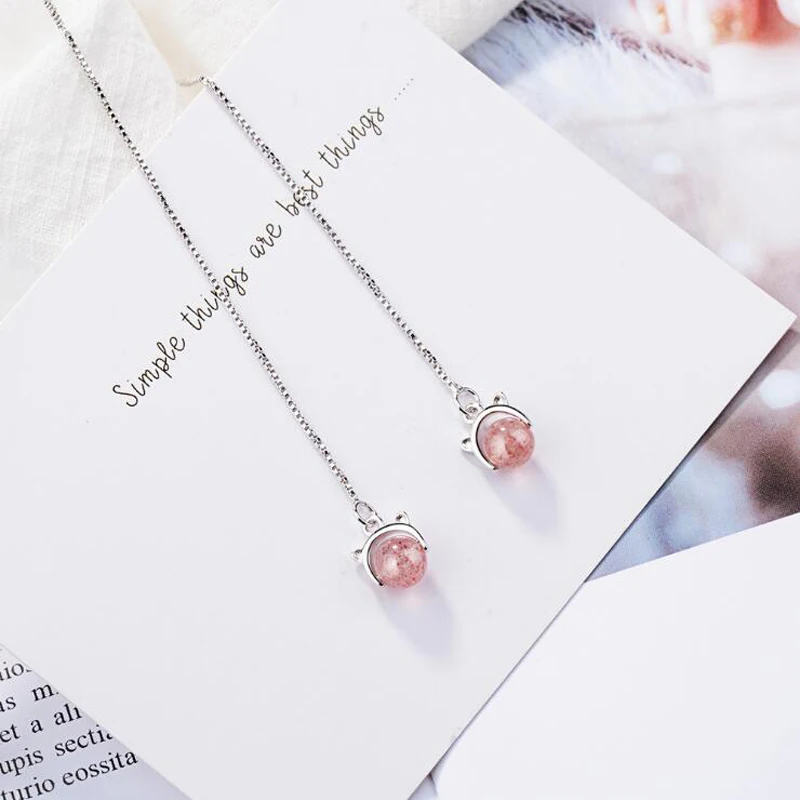 Женские серьги с котом KOFSAC новые модные из серебра 925 пробы роскошные