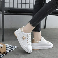 white shoes women sneakers platform zapatos de mujer fashion rhinestone chaussures femme bee lady footware patchwork st351