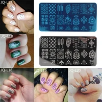 12x6cm stainless steel lace animalcoconut tree image nail art diy image printer manicure stencils nail stamping templates