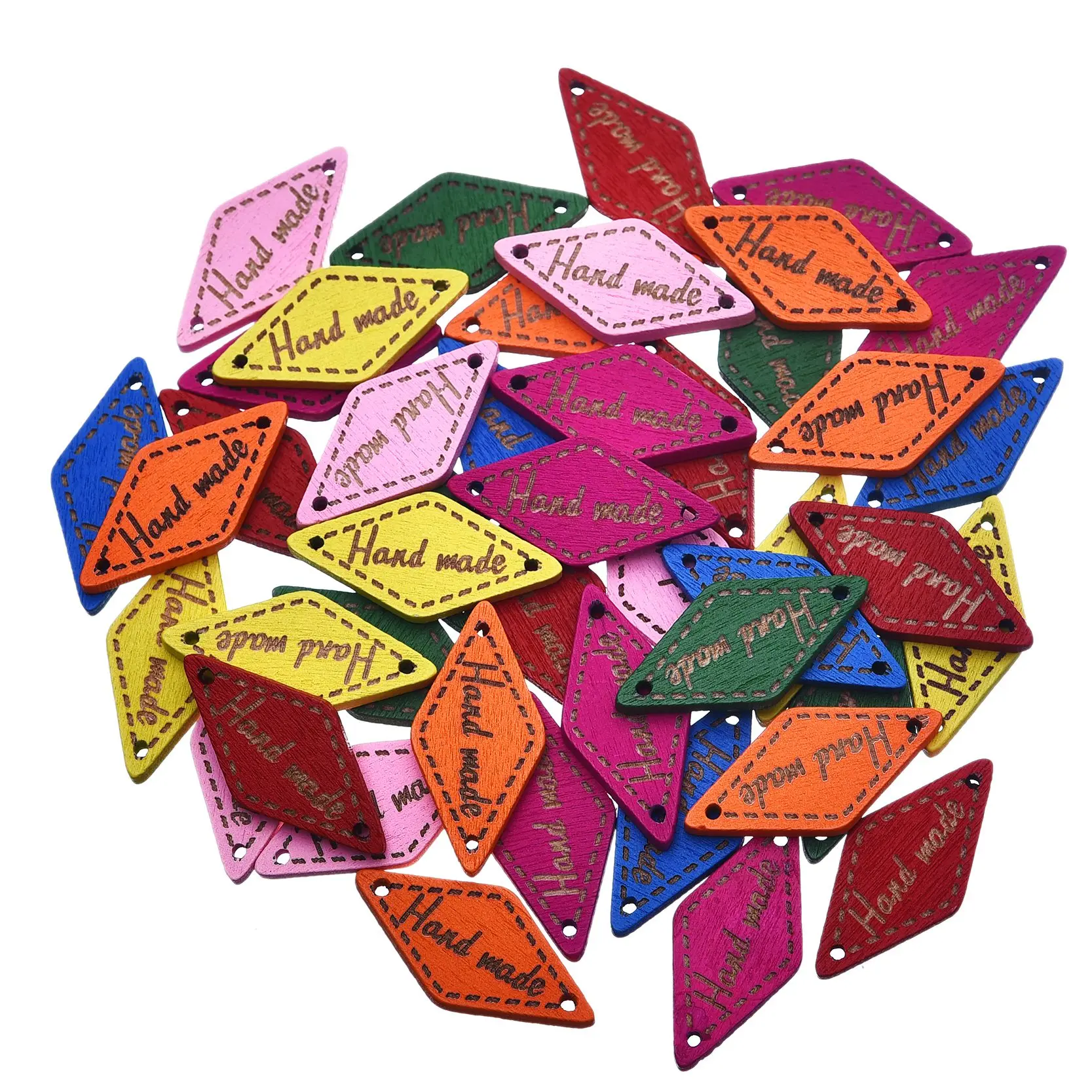 50 шт. разноцветные &quotручная работа&quot деревянные пуговицы для шитья аксессуары