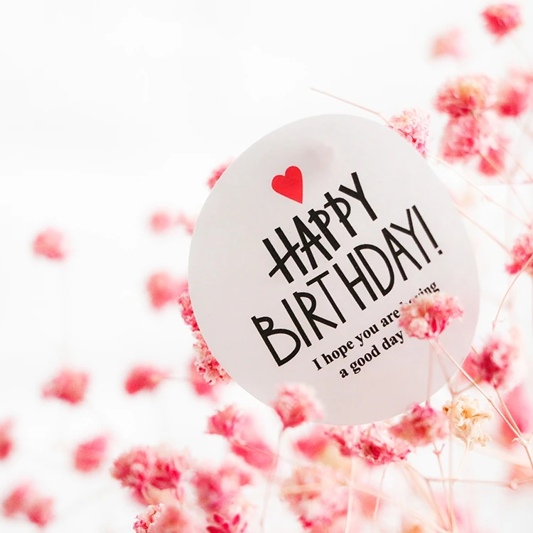 80 шт./лот черный и белый с днем рождения! Уплотнительные этикетки из крафтовой