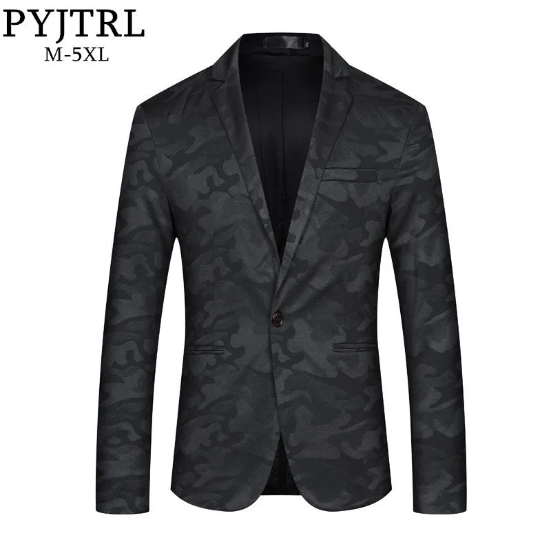 PYJTRL мужской осень зима военные Стиль камуфляж печати Slim Fit Повседневное Блейзер