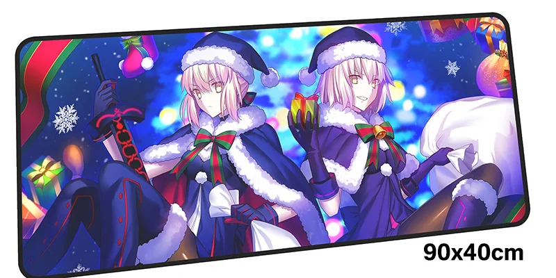 Fate Saber Коврик для мыши геймер 900x400 мм notbook коврик для мыши большой игровой коврик для мыши большой коврик с закрытыми краями Коврик Для Мыши Компьютерный Настольный коврик для мыши