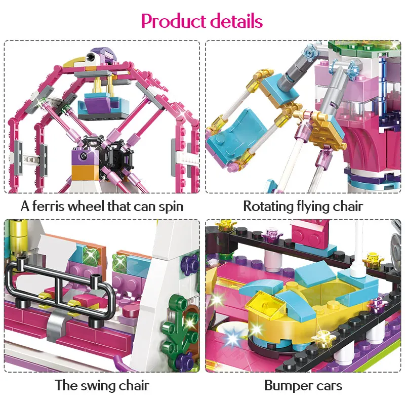 

699PCS City Bricks Friends Fun Park Carnival Of Joy Building Blocks Figure Model Toys For Girls Children