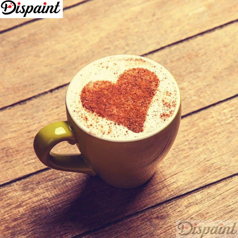 

Dispaint Full Square/Round Drill 5D DIY Diamond Painting "Coffee heart" Embroidery Cross Stitch 3D Home Decor A11076
