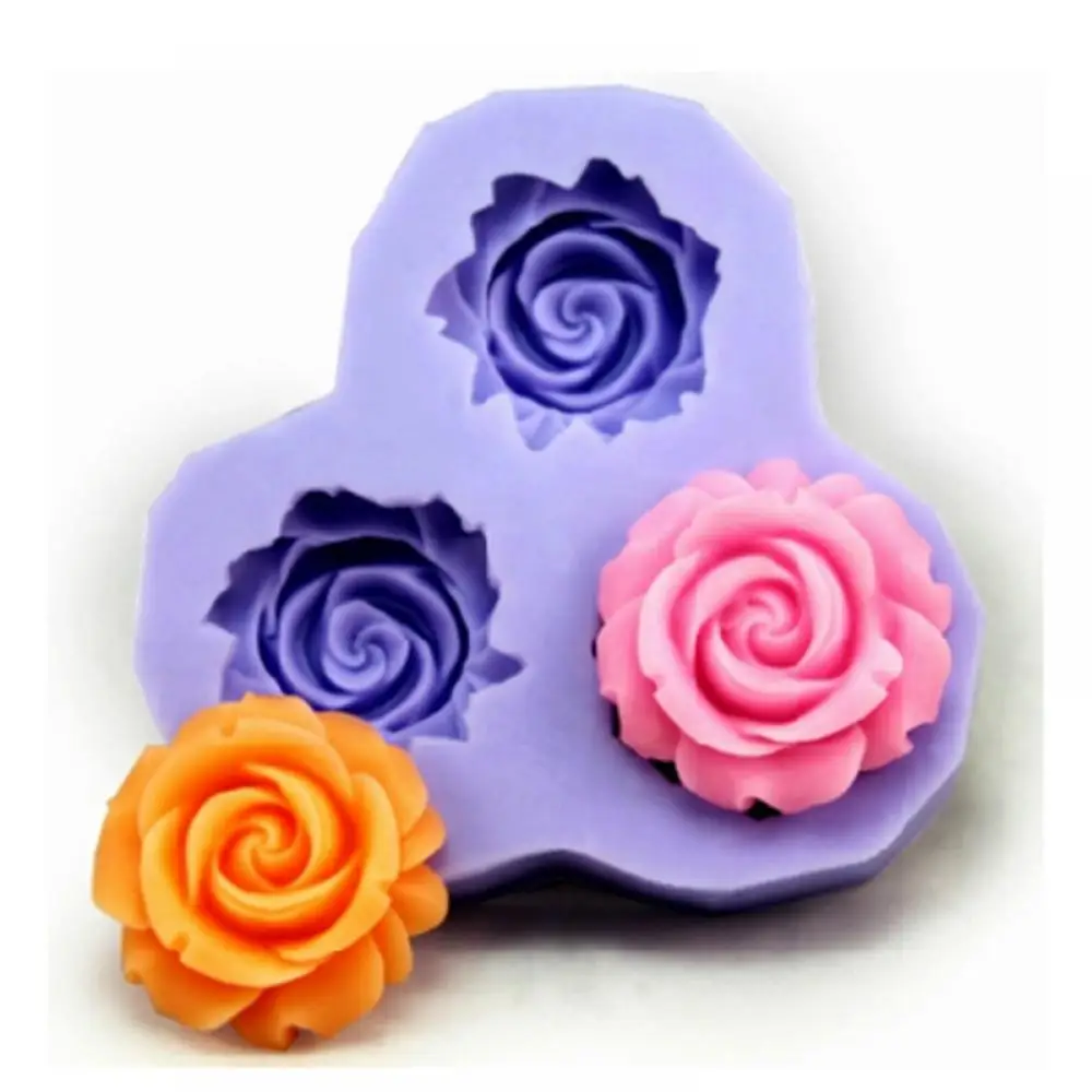 Новый 3D цветок розы Форма fondant (сахарная) формы силиконовые кухонные аксессуары