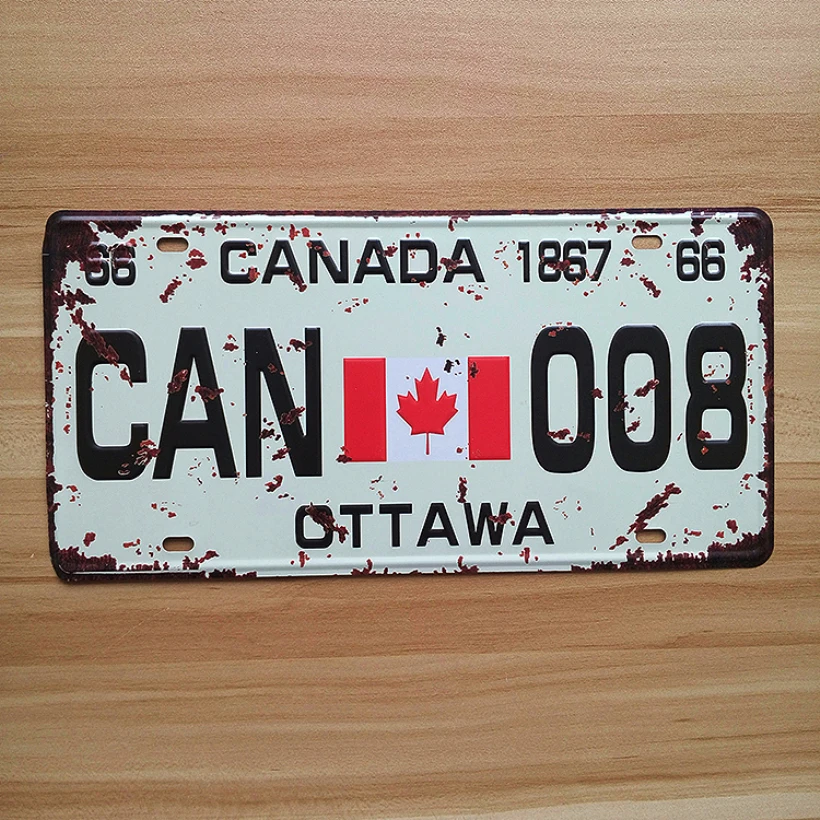 2015 UA CP 0075 винтажные металлические жестяные знаки номерные номер &quotCAN 008 OTTAWA