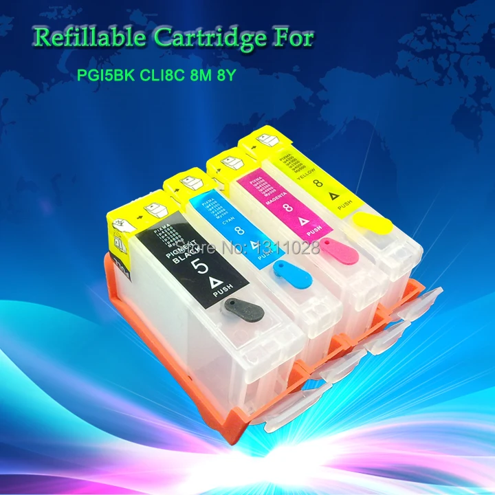 Картриджи для PIXMA IP3300 IX4000 IX5000 1 комплект 4 шт. чернильный путь PGI-5BK M Y